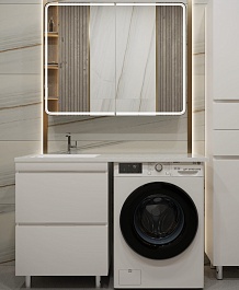 Stella Polare Мебель с раковиной под стиральную машину Аруна Памелла 120 L белая – фотография-1